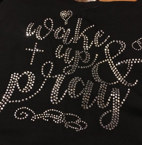 Wake Up and Pray Bling Tee