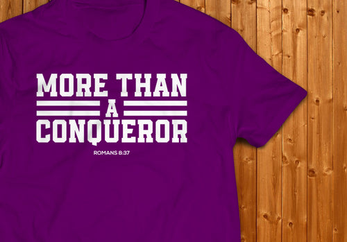 More Than A Conqueror- Purple and White